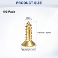 thumbnail image 3 of Uxcell Paquete de 100 Tornillos de Madera, M3.5 x 12mm Cabeza Phillips Plana de Latón, 3 of 6