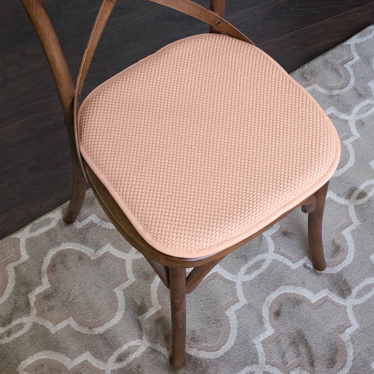 Memory Foam Honeycomb Non-Slip Back 16" x 16" Chair Cushion Pad 2, 4, 6, 12 Pack