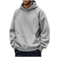 thumbnail image 2 of pstuiky camisa de manga larga para hombre, Sudadera deportiva informal de color liso para hombre, con bolsillo y manga larga, con capucha y cierre a presión camisetas de hombre xl, 2 of 9