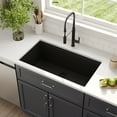 thumbnail image 6 of 33 in. Single Bowl Granite Composite Undermount Kitchen Sink in Black with Grid and Strainer, 6 of 12