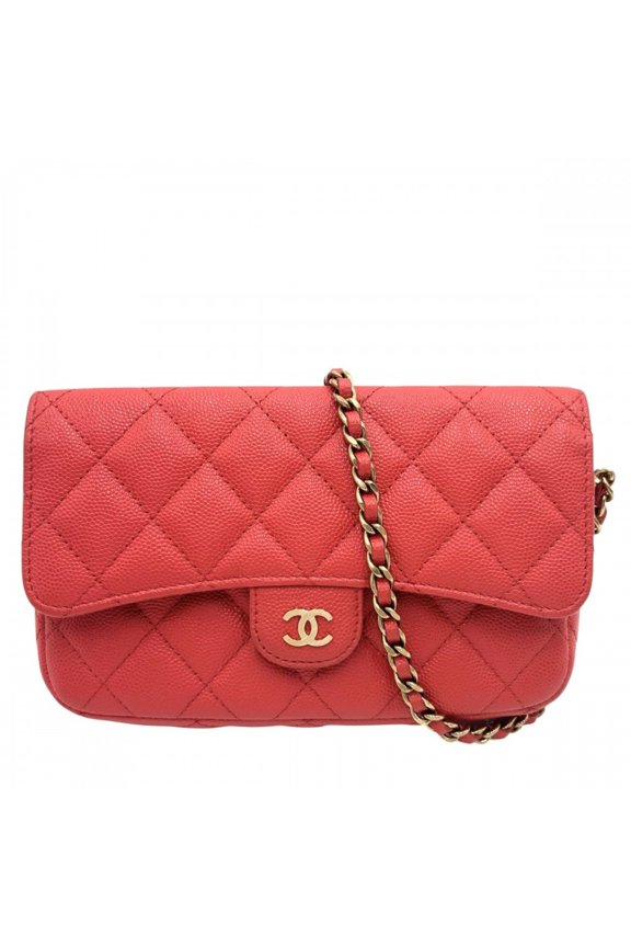 Pre-Owned Chanel Chain Wallet for Women, Matelass Shoulder Pouch, Bag, Crossbody Coco Mark,...