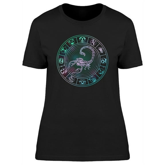 Scorpio Zodiac Circle Graphic Tee Women's -Image by Shutterstock