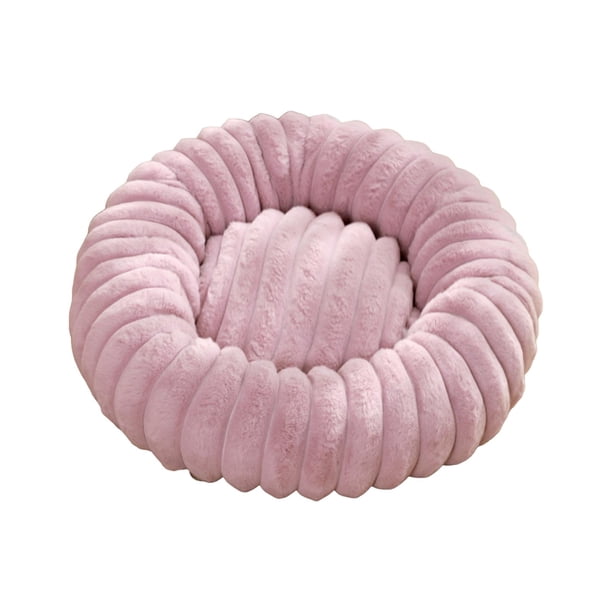 Cama relajante para perros con base antideslizante, redonda y de felpa, para gatos, perros pequeños y gatitos. Violeta 60cm