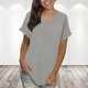 thumbnail image 1 of Fiudx Ofertas Flash Del Día Solo En Línea Moda Sexy Casual Mujer Manga Corta Camis Cuello Redondo Sólido Señoras Tops Chaleco Delgado, 1 of 6