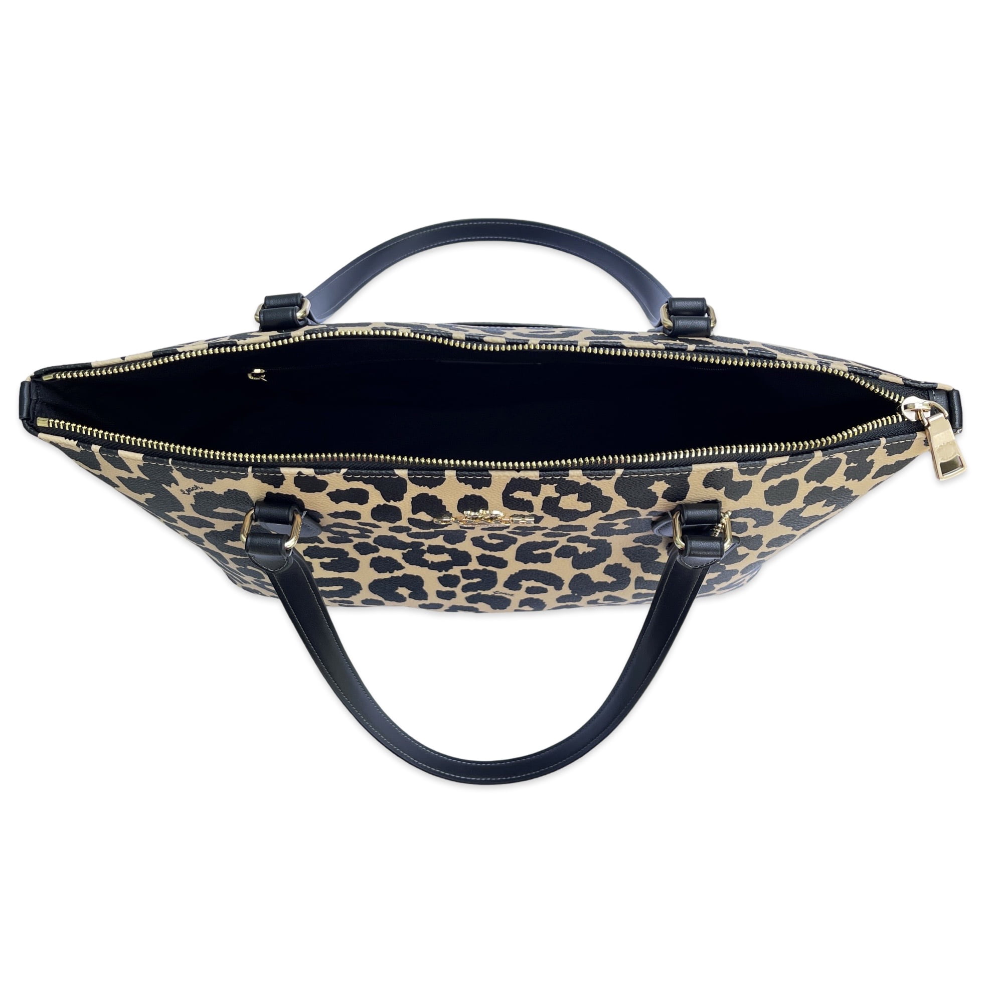 Coach Women's Large Gallery Tote Bag with Leopard Print