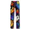 thumbnail image 4 of Womens Pajama Pants Halloween Ghost Print Stretch Elastic Waist Casual Pjs, 4 of 5