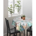 thumbnail image 4 of Beach Coastal Suqare Tablecloth - 54 x 54 Inch, Summer Coral Starfish Nautical Ocean Retro Waterproof & StainResistant Tablecloth, Washable Oil-proof Table Cover for Dining/Party/Wedding/Buffet, 4 of 9