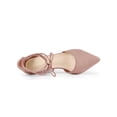 thumbnail image 4 of BLISSFUL STEP Outfit Women's Pointed Toe Block Heel Lace Up Pumps Dust Pink (Size 9), 4 of 7