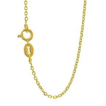 JewelStop 14k Solid Yellow Gold 1.1 mm Cable Chain Necklace, Spring Ring Clasp - 20 Inches, 1.8gr.