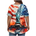 thumbnail image 4 of SELONE Women's Shirts 4th of July Star Stripe Tops Crewneck Short Sleeve Clothes Independence Patriotic Graphic Wear, 4 of 5