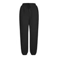 thumbnail image 6 of ctdiral Womens Winter Sherpa Fleece Sweatpants High Waist Drawstring Joggers Pants Thick Thermal Straight Trousers with Pockets Warm Long Pants Black XXL, 6 of 9