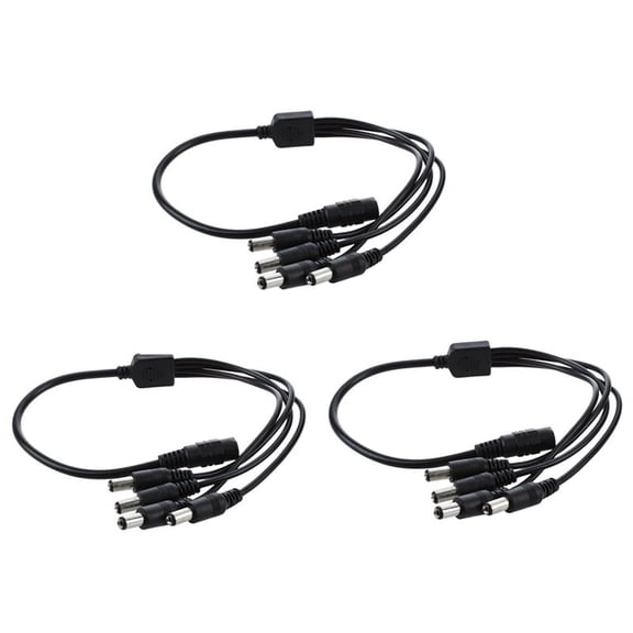 3X 1 to 4 DC Power 4-Port Splitter Adapter Adaptor Cable CCTV Camera
