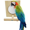 thumbnail image 1 of Clear Mirror Bird Toy for Parrot Parakeets Conures Cockatiels Cage Swing Wooden Fun Play Toy for Birds, 1 of 6