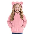 thumbnail image 4 of Winter Clothes for Girls Size 7-8 Sherpa Fleece Hoodie for Girls Cat Ears Fuzzy Warm Pullover Sweatshirt Kids Fashion Casual Loose Sweater with Pockets, 4 of 6
