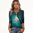 thumbnail image 5 of Trgacdwlo Womens Halloween Printed Shirts Vintage Ghost Pattern Henley Women's 3/4 Sleeve Tops Funny Pumpkin Graphic Fall Women's Tunics, 5 of 6