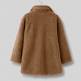 thumbnail image 2 of Vedolay Coat for Girls Girls Colorblock Button Up Jacket Long Sleeve Fleec Outerwear,Brown 1-2 Years, 2 of 5