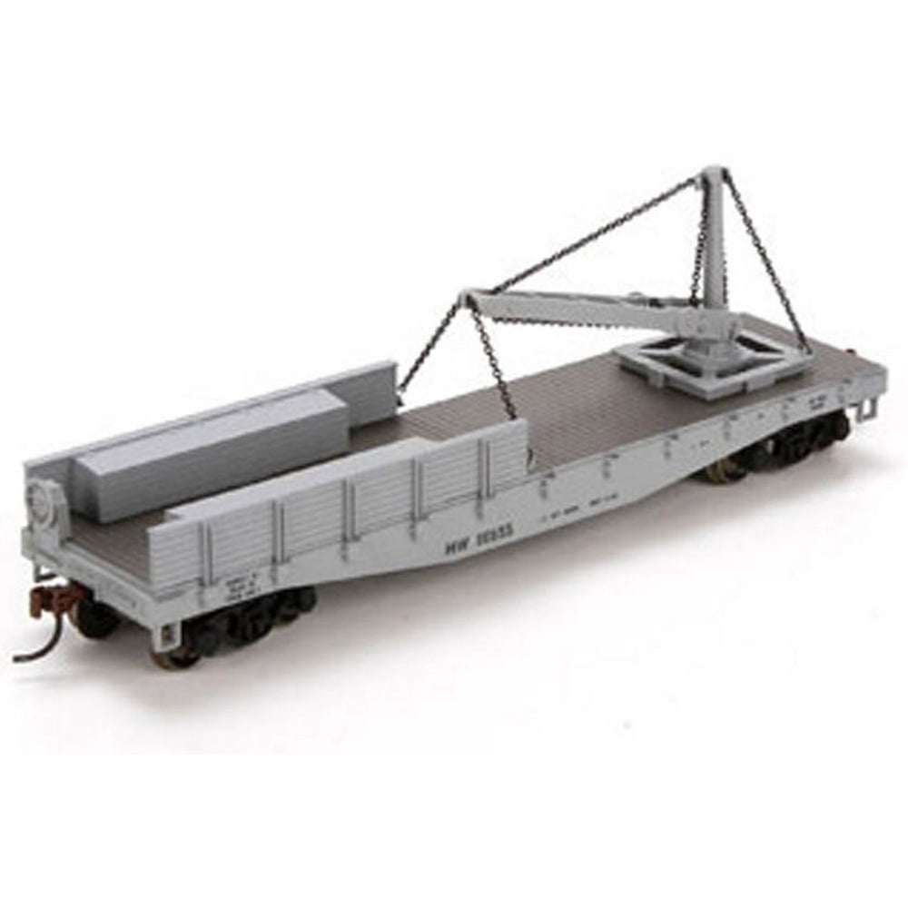 Athearn HO Scale 40ft Derrick Flat Car (Maintenance Way) MOW (Gray No