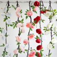 thumbnail image 4 of Efavormart 6 ft Red Silk Peony Garland with Bendable Wire Vines Artificial Flower Garlands with Leaves for Wedding Decoration, 4 of 11
