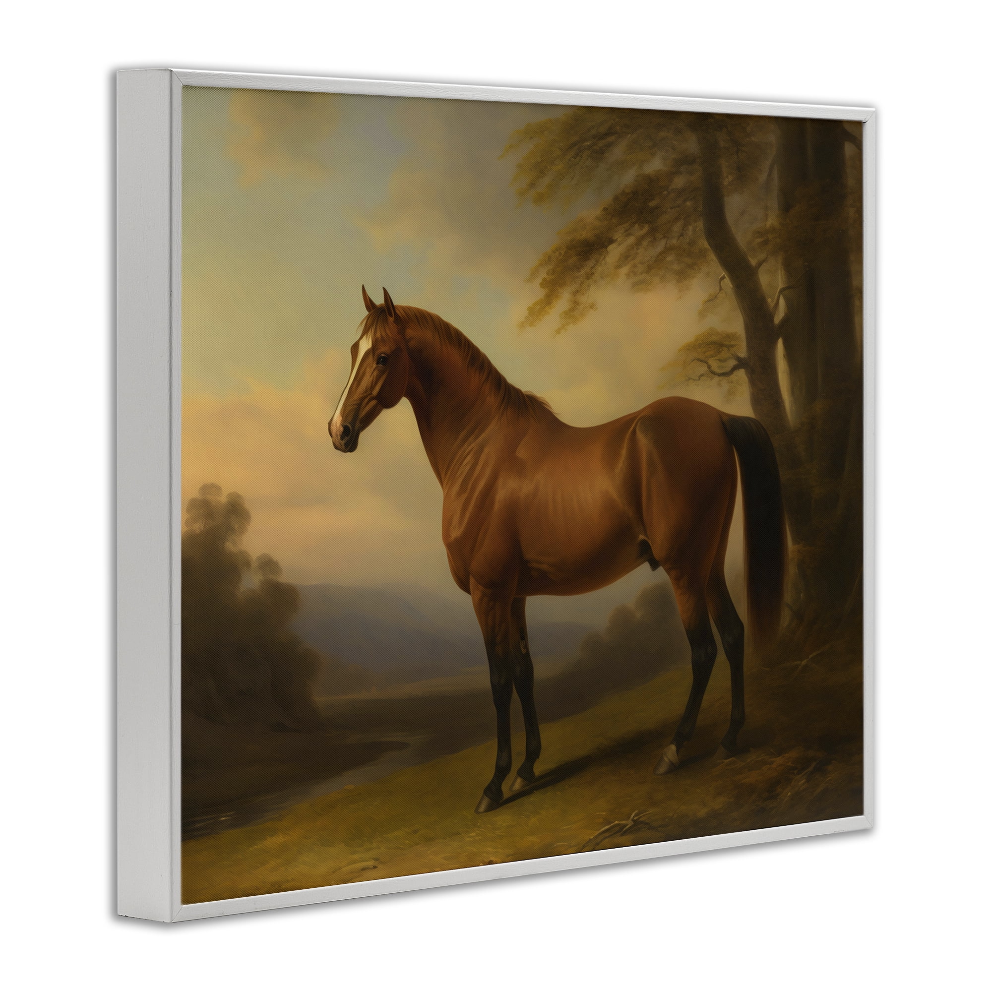 Stupell Industries Vintage Chestnut Horse White Framed Giclee Art, design by Creative Studio