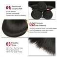 thumbnail image 3 of Straight Hair Bundles with Closure, Brazilian Straight Hair 3 Bundles with Closure, 8-36 Inch Remy Human Hair Extensions, Natural Black Color, 3 of 6