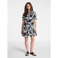 thumbnail image 3 of Time and Tru Women's Cotton Double Cloth Mini Dress with Drop Waist, Sizes XS-XXXL, 3 of 5
