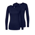 thumbnail image 1 of Adar Underscrubs para mujer, paquete de 2 - Camiseta cómoda de manga larga - 2902 - Azul marino - S, 1 of 1