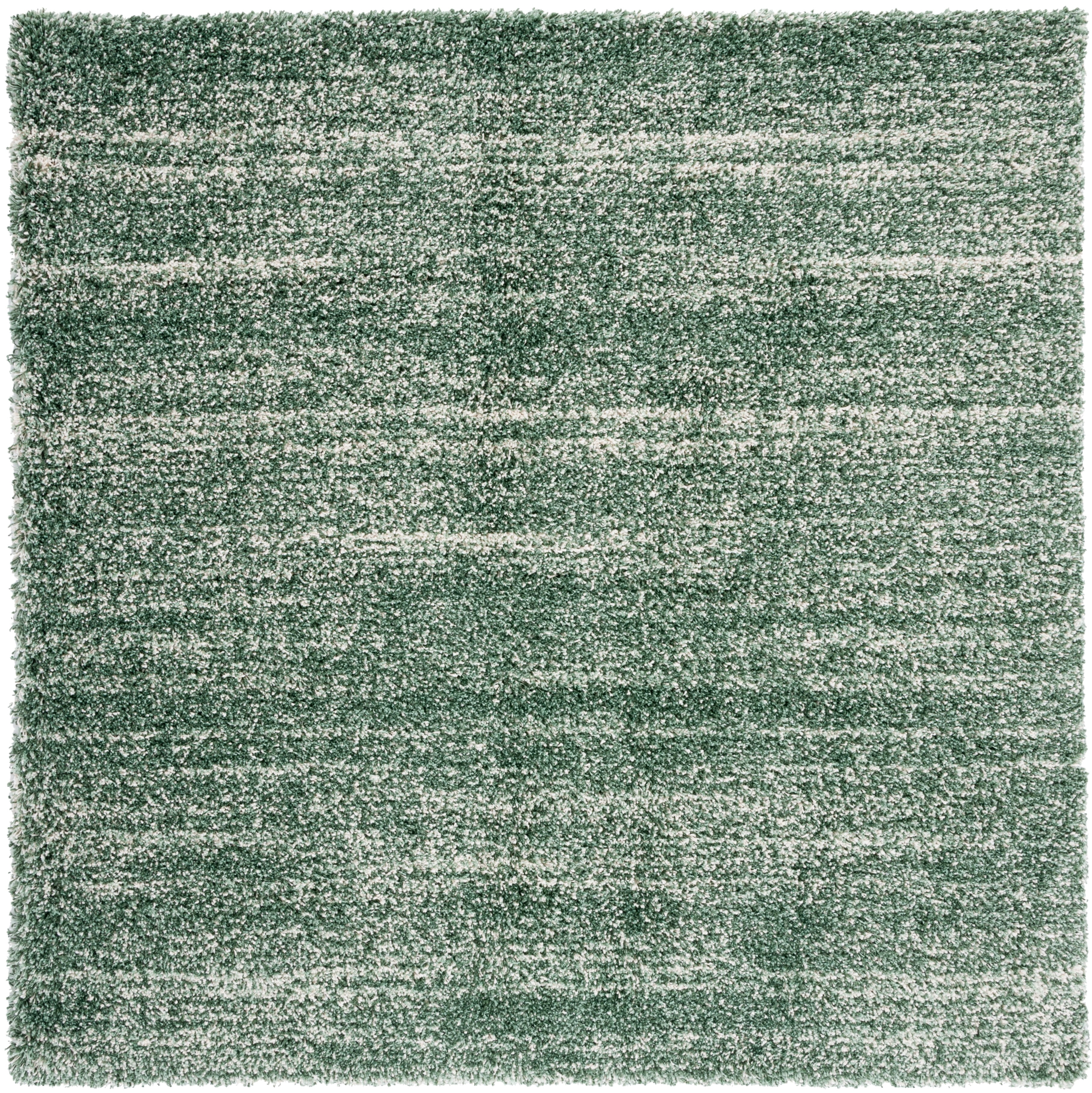 Safavieh Hudson Jaden Striped Shag Area Rug, Green/Ivory, 4' x 4' Square