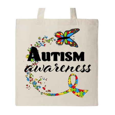 - Autism Awareness Butterfly Ribbon Tote Bag