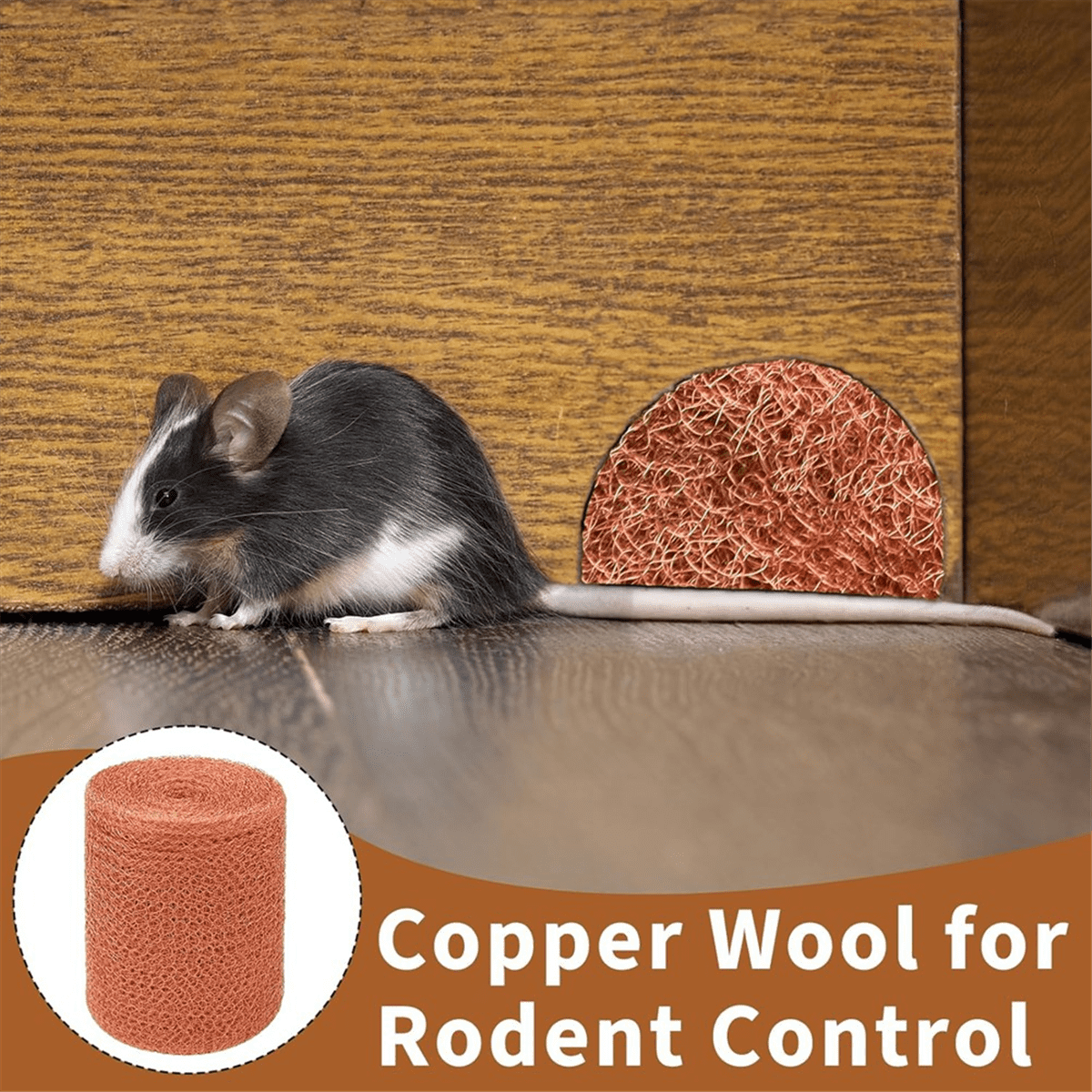 4-Piece Copper Mesh Rodent Control Kit 5 X 33inch Rust-Proof Copper Mesh Roll for Gardening Seals Water Openings