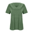 thumbnail image 4 of Women's V Neck Short Sleeve T-Shirt Soft Lightweight Casual Summer Tee Loose Fit Basic Top Spring Outfit Fashion 2025, 4 of 5