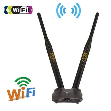 Compact Wireless G Usb Adapter EEEKit 3000MW 2.4Ghz High Power 150Mbps 6dBi 802.11b/g/n Dual Antenna USB WIFI Wireless Adapter ()