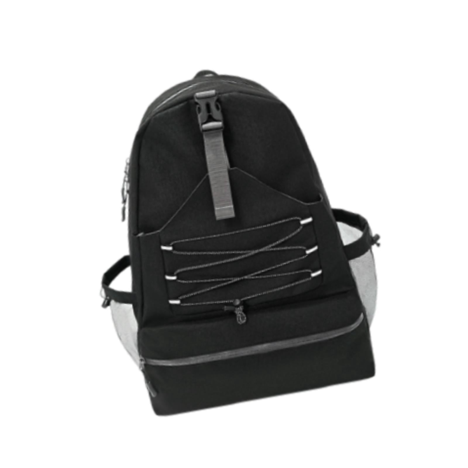 QccHieUs Large Tennis Bag Badminton Racket Bag Backpack Secure Reflective Strips Portable Black