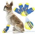 thumbnail image 4 of SPRING PARK 4Pcs Pet Print Socks Anti-Slip Dog Cat Socks Breathable Elastic Paw Protector for Small Puppies and Kittens, 4 of 7