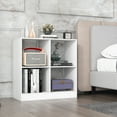 thumbnail image 3 of Topbuy 4-Cube Bookcase Floor Open Wooden Bookshelf with 2 Anti-Tipping Kits Modern Shelving Organizer Multipurpose Storage Cabinet White, 3 of 9