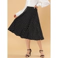 thumbnail image 2 of INSPIRE CHIC Falda Midi De Lunares Vintage Con Cremallera En La Cintura Elástica Para Mujer Negro XS, 2 of 6