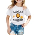 thumbnail image 1 of XDZJLR Hauts Filles Décontractés Imprimés Col Rond Manches Courtes Mode Loisirs Été T-Shirts Doux 10-11 Ans, 1 of 4