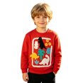thumbnail image 3 of Kiijoy Toddler Boys Sweatshirt Dinosaur Embroidery Crewneck Pullover, Red, Sizes 2-3T, 3 of 5