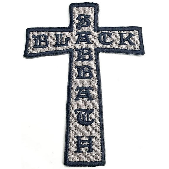 Men's Black Sabbath Cross Embroidered Patch Grey