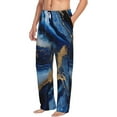 thumbnail image 6 of Logiee Navy Blue Marble Print Pajama Pants for Men,Men’s Pajama Bottoms,Mens PJ Pants with Pockets & Button Fly-Large, 6 of 6