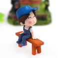 thumbnail image 4 of Romantic Couples Figurines Bench Kiss Lovers Doll Durable Lovely Green Plant Decorations, 4 of 4