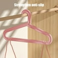 thumbnail image 6 of Plastic Clothes Hangers 10 Pack | Adult Size Non-Slip Space Saving Closet Organizer | Durable Slim Design in Pink White Black | Heavy Duty Shirt Coat Suit Pant Holder | 16.14x9.33in, 6 of 6