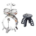 thumbnail image 2 of Juego de batería de jazz para niños, juguete sensorial, juguetes educativos de percusión, juguete de desarrollo con plateado, 2 of 9