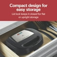 thumbnail image 6 of Hamilton Beach Hot Sandwich Maker with Nonstick Surface, Compact and Easy to Store, Black, 6 of 8