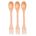 thumbnail image 2 of 3PCS Kid's Fork Spoon Practical 2 in 1 Wooden Fork Soup Spoon Kitchen Flatware for Kids, 2 of 8