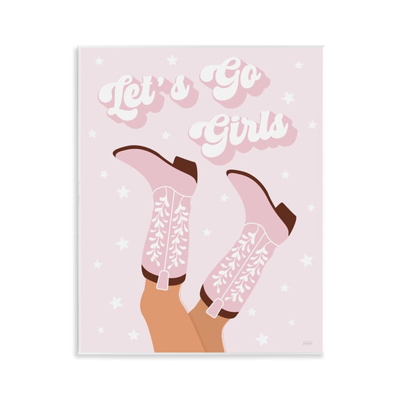 Stupell Industries Let's Go Pastel Cowgirls Fashion Painting Unframed Art Print Wall Art, 11 x 14