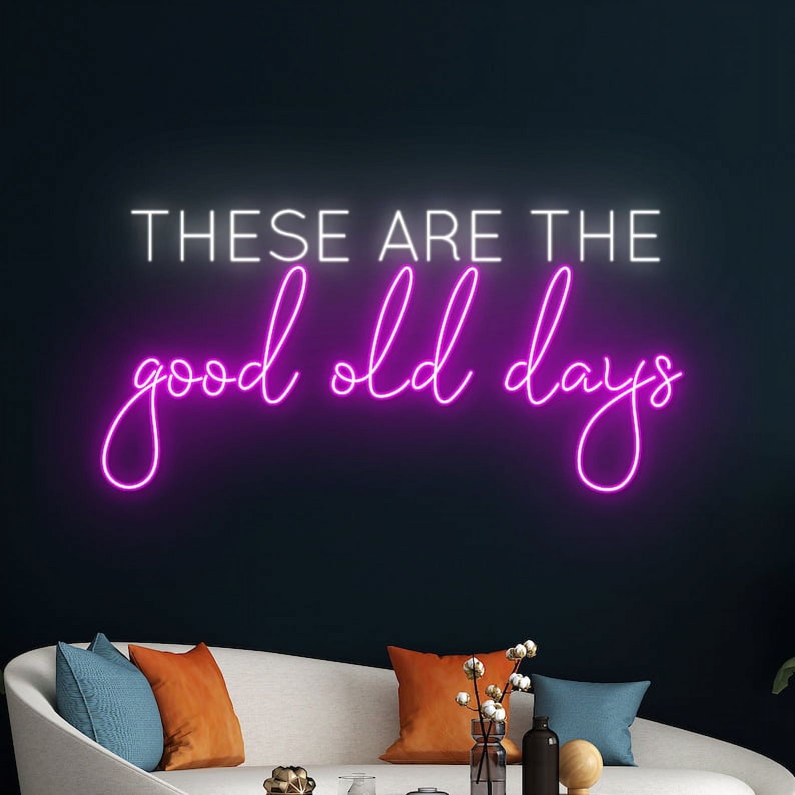 Handmadetneonsign These Are The Good Old Days Neon Sign, Phrase Saying LED Light, Text Led Sign