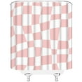 thumbnail image 3 of Retro Checkered Shower Curtain Vintage 60s 72s Modern Abstract Aesthetic Funky Hippie Groovy Cute Fabric Bathroom Curtains Decor Set with Hook(72" Wx84 H), 3 of 3