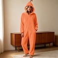 thumbnail image 6 of HappyYEE Womens Halloween Costume Pumpkin Flannel Jumpsuits, Fleece Long Sleeve Pajamas with Pockets, Zipper Hooded Onesie Pajamas for Festival Party Wear, 6 of 8