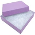 thumbnail image 4 of 6 Pack Cotton Filled Purple Color Cardboard Jewelry Necklace Earring Bangle Anklet Pendant Bracelets Watch Gift and Retail Boxes Size 3 1/2" x 3 1/2" x 1" Inch - by R J Displays (Purple), 4 of 5