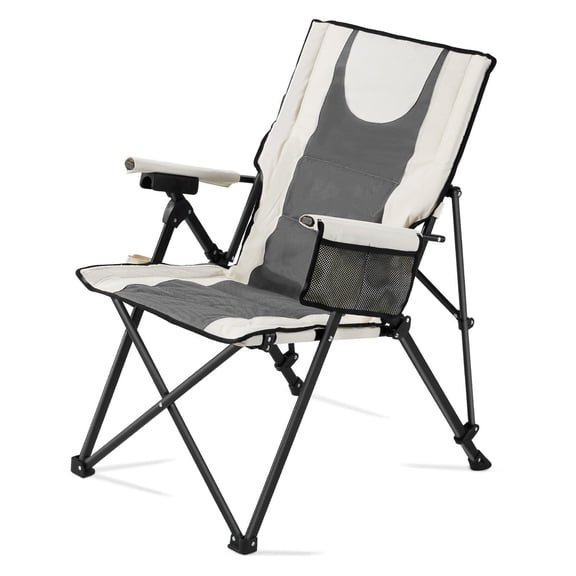 Folding Camping Chair with 3 Reclining Positions High Back Padded Armrest Headrest 260lbs Capacity Portable Outdoor Beach Lawn Sports Travel Chair